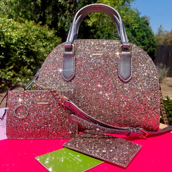 kate spade Handbags - Kate Spade Mini Reiley Cityscape Glitter Bag Set